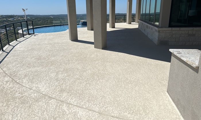 Pool deck resurfacing Canyons at Scenic Loop San Antonio