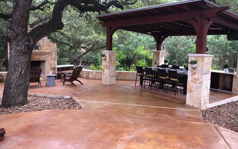 earth toned concrete patio San Antonio