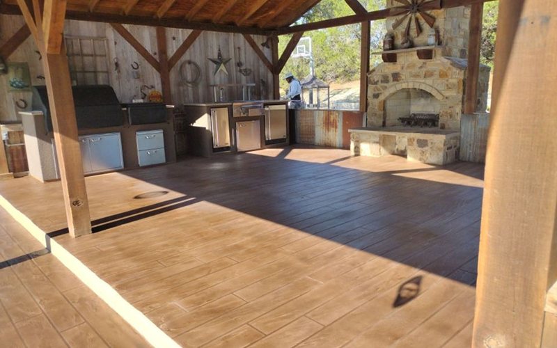 wood look concrete coating