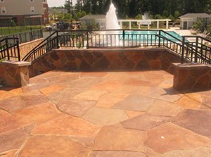 stained concrete patio