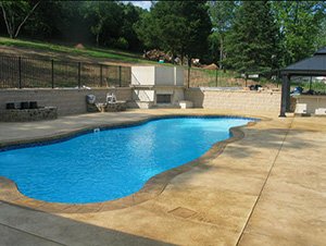 stained concrete pool deck