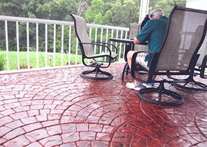 Stamped concrete patio